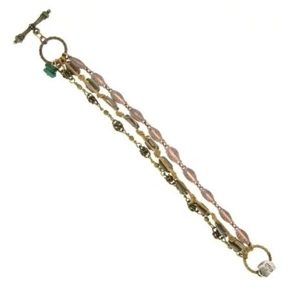 T.R.U 3-Strand Chain Toggle Bracelet in Multicolor MSRP $55 NWT - Picture 1 of 3